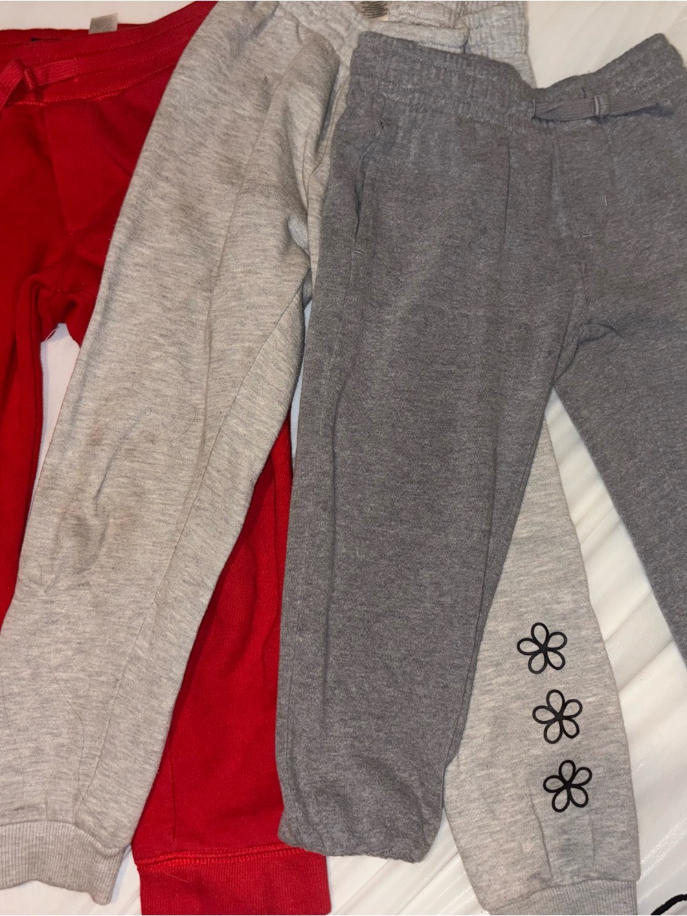Kids Jogger Pants Set - Red, Light Gray & Dark Gray